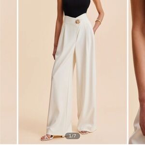 Commense Cream Wide-Leg Pants